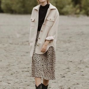 🆕 Jackson Rowe Oleander Leopard Print Midi Skirt Size Small